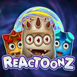 Reactoonz slot logo by Play'n GO at LuckyVibe Casino
